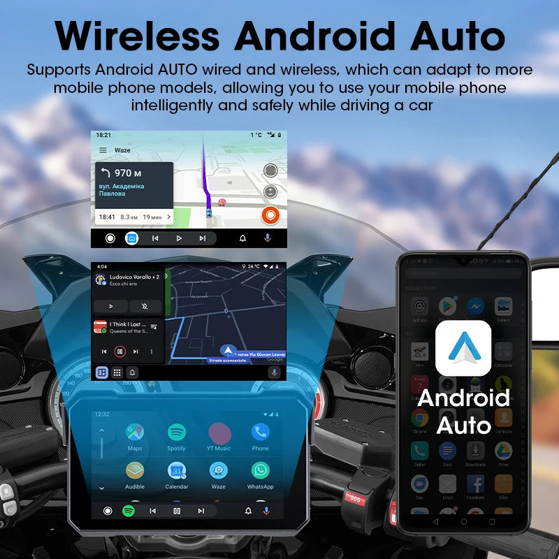 5" Motorcycle GPS CarPlay Android Auto Screen