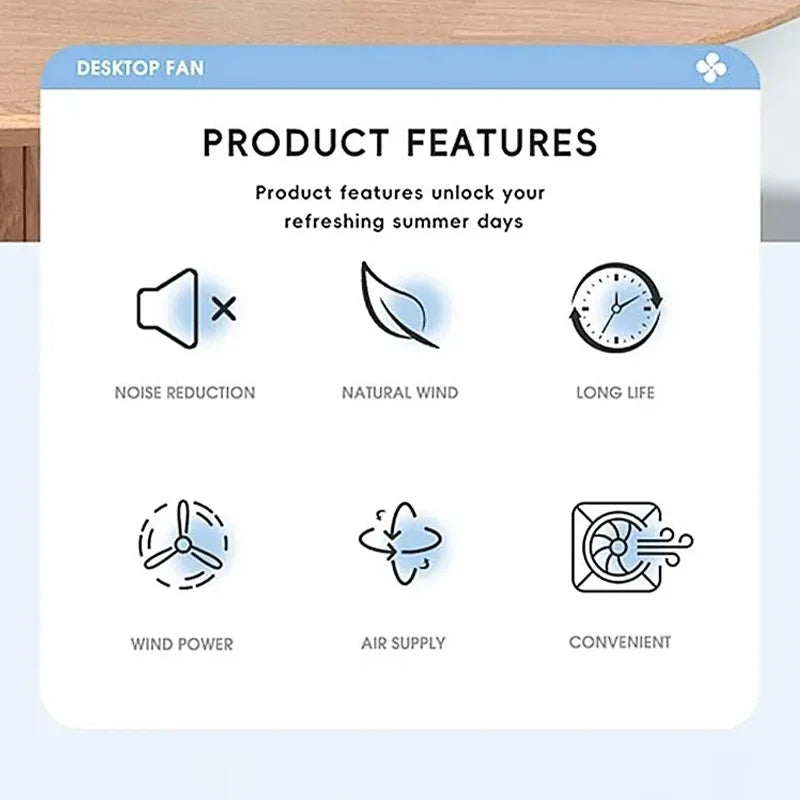 Portable 720° Rotating Clip Fan with Light