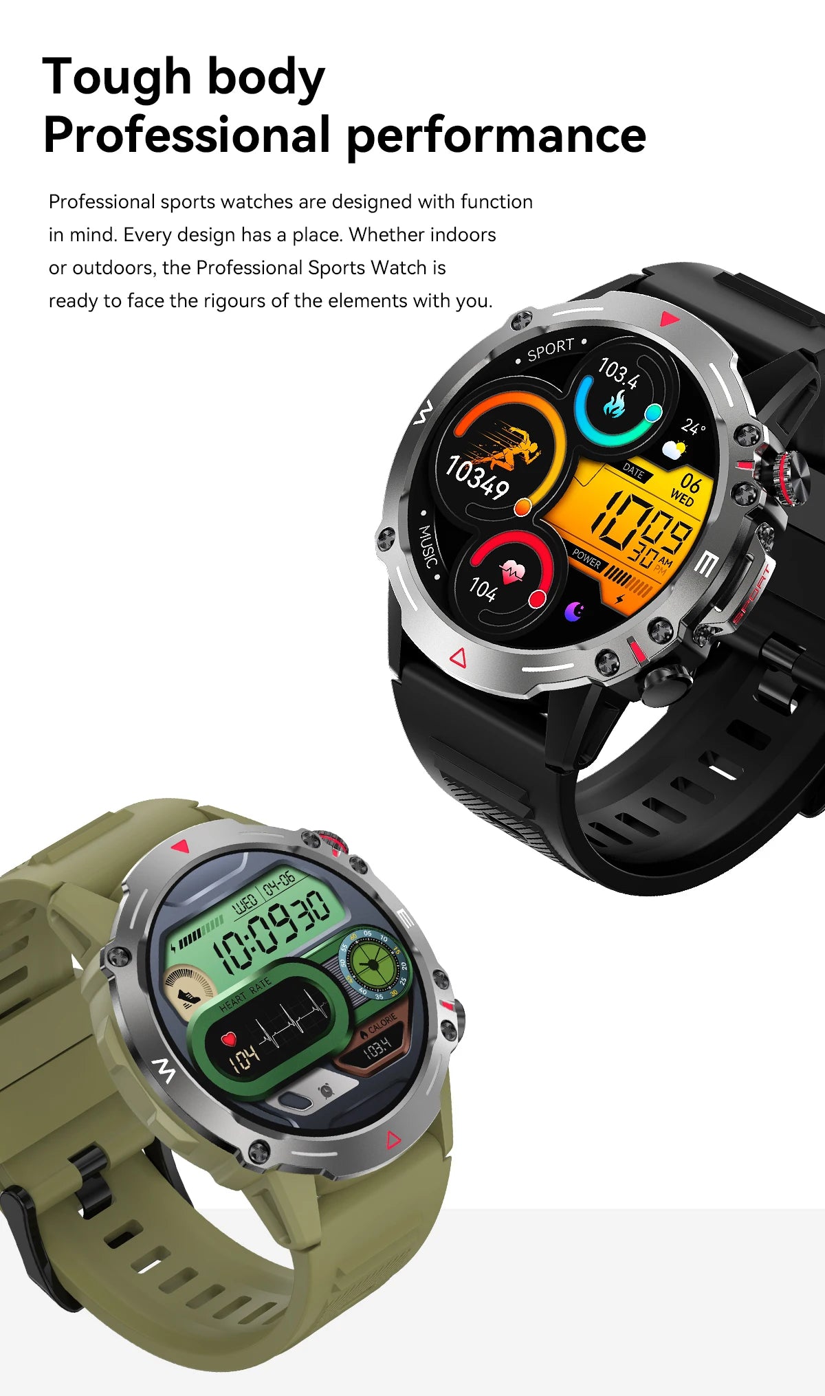 Smart Watch 1.43” Full Touch Waterproof Fitness Watch
