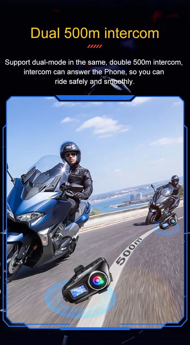 Q58-Max Motorcycle Bluetooth Intercom Headset
