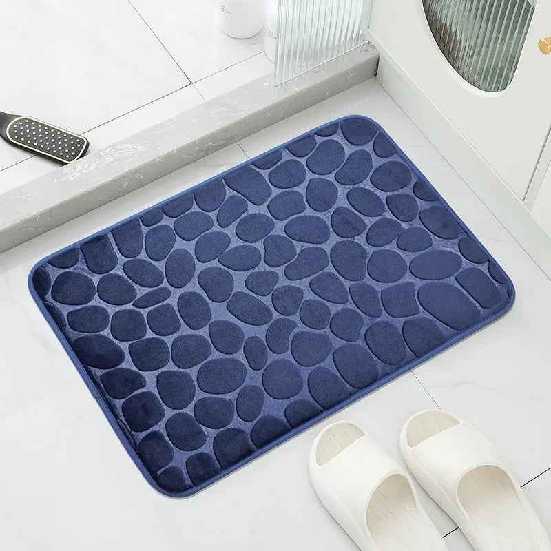 Anti-Slip Cobblestone Bathroom Mat – Soft, Safe & Water-Absorbent!