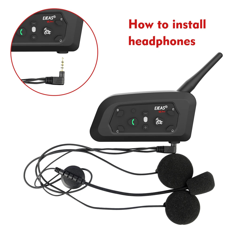 EJEAS V6 Pro/V4 Motorcycle Helmet Intercom Mic & Speaker