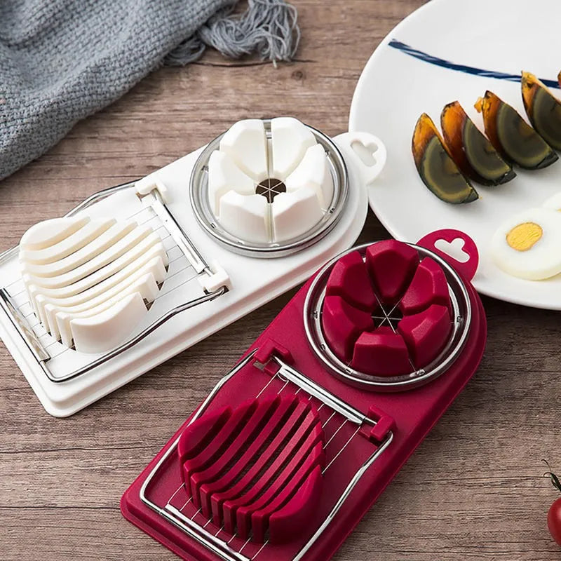 Multifunctional Stainless Steel Egg Cutter – Slice Eggs Like a Pro!