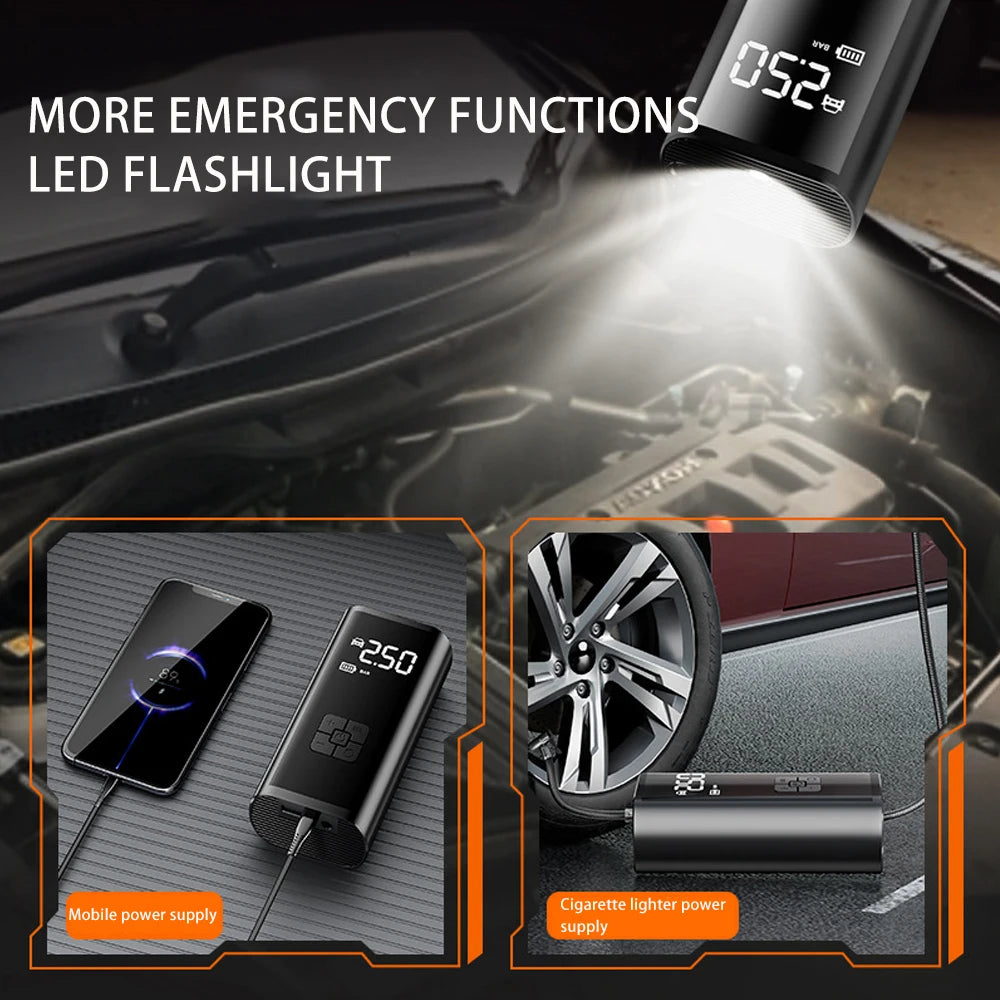 Portable Wireless Electric Car Air Pump with LED Light
