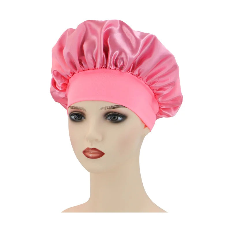 Silk Nightcap for Women with Wide Brim