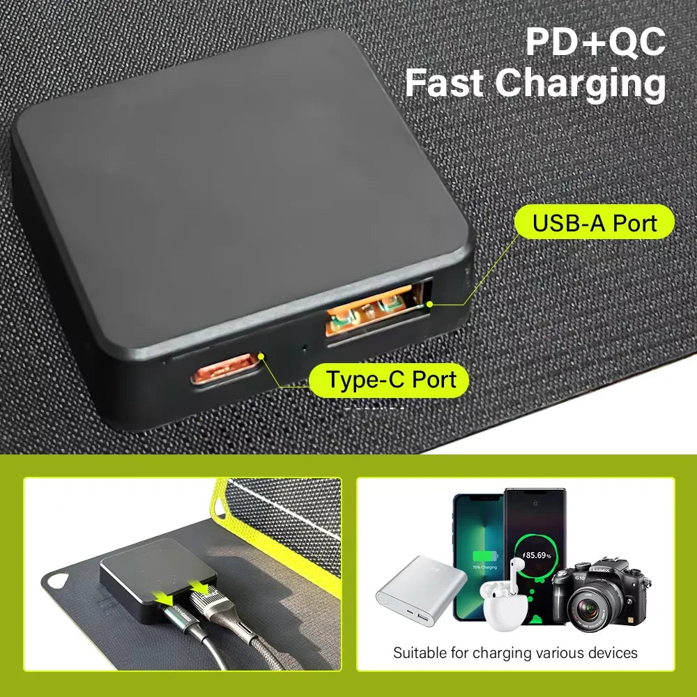 2000W Flexible Portable Solar Panel with USB Charging