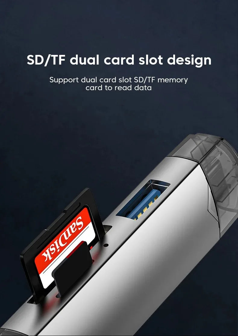 6 in 1 Type C Card Reader USB 3.0 Micro Sd TF USB Flash Drive