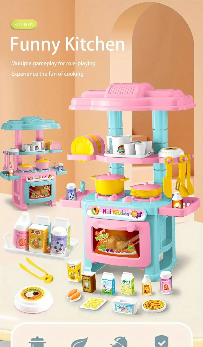 Mini Kitchen Playset for Kids Cooking Fun