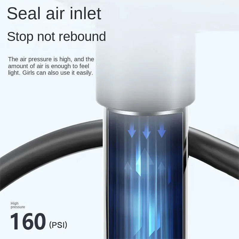 160PSI High Pressure Bicycle Pump – Stainless Steel Inflator