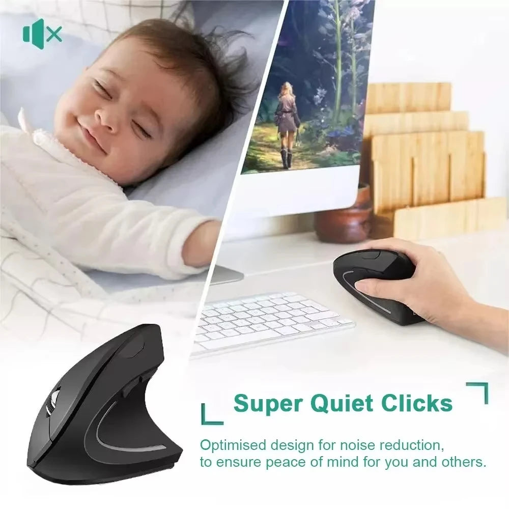 Ergonomic Vertical Wireless Mouse with Adjustable DPI
