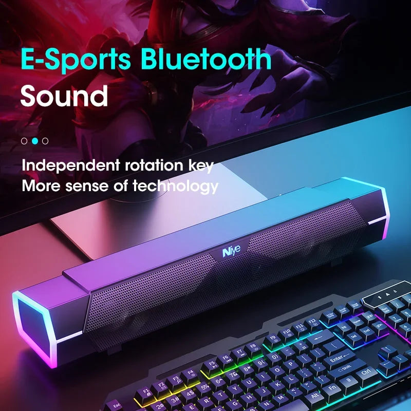 4D Computer Speakers Bluetooth 5.0 Wired Loudspeaker Surround Soundbar Speaker Stereo Subwoofer Sound bar for Laptop Notebook PC - Clickilix