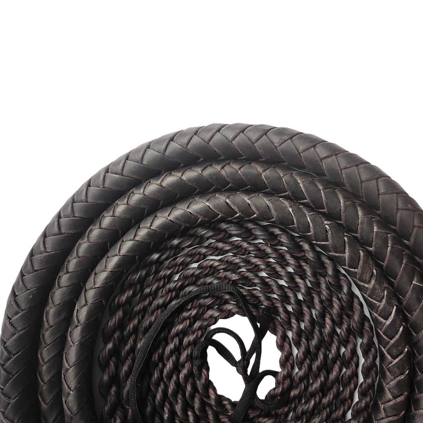 Wushu Cowhide Leather Whip with Wood Handle