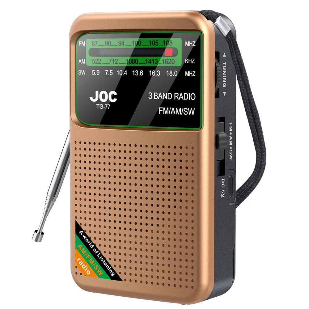 Stay tuned on the go with this mini pocket radio!