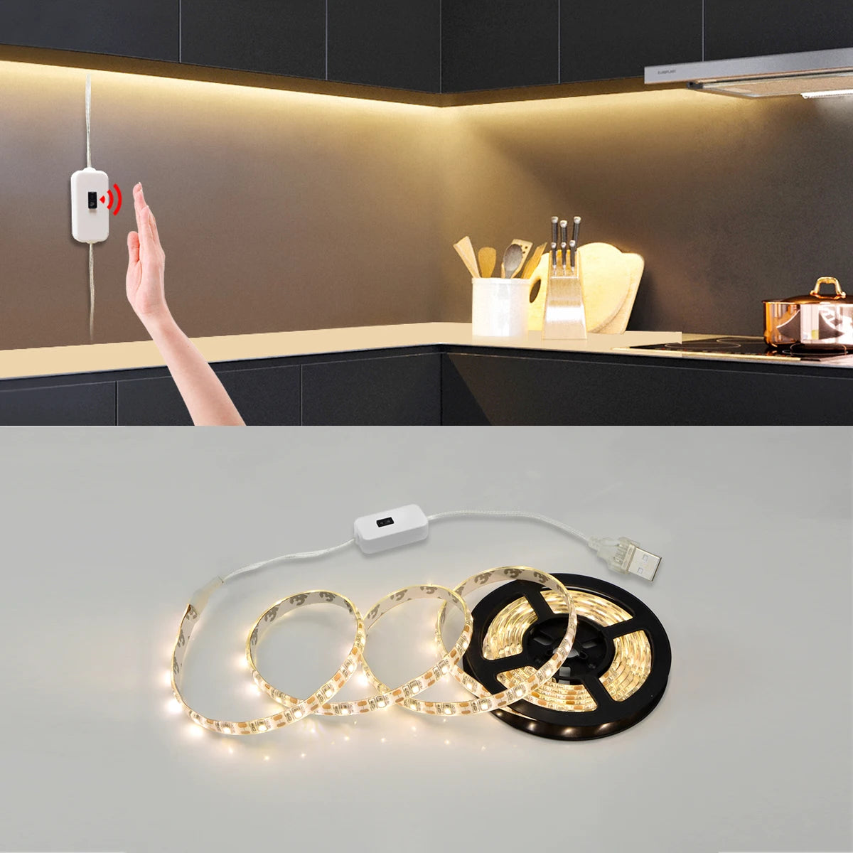 Motion Sensor LED Strip Light – USB Powered