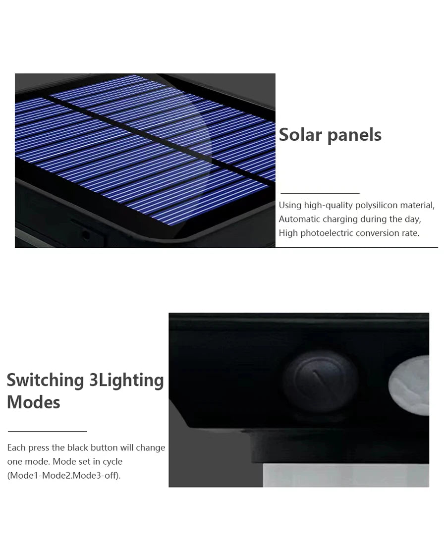 Solar Motion Sensor Wall Light – Waterproof Garden Path Lamp