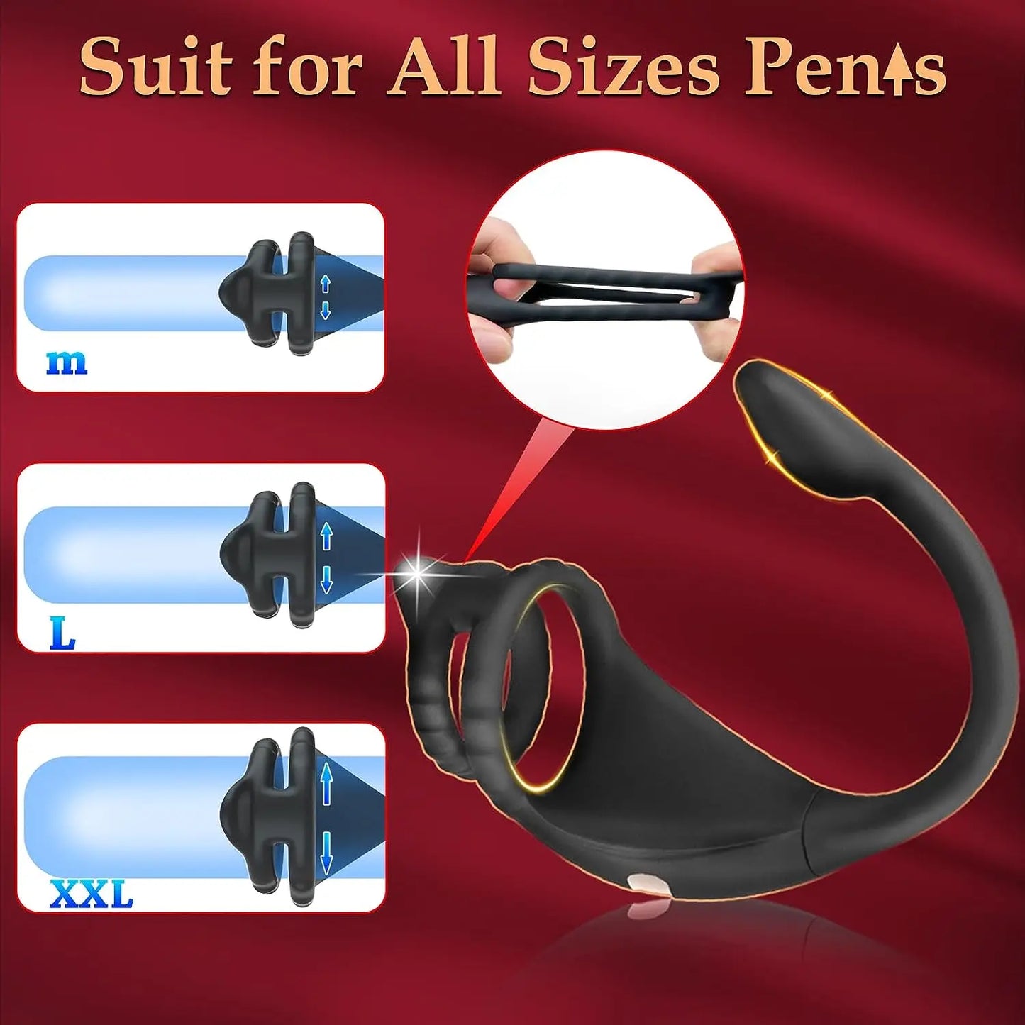 Remote Vibrating Cock Ring with Anal Stimulator