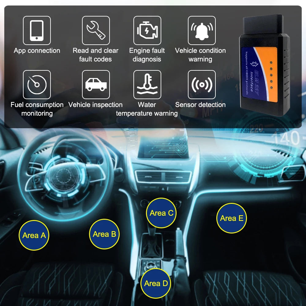 OBD2 Scanner ELM327 V1.5 WiFi Bluetooth