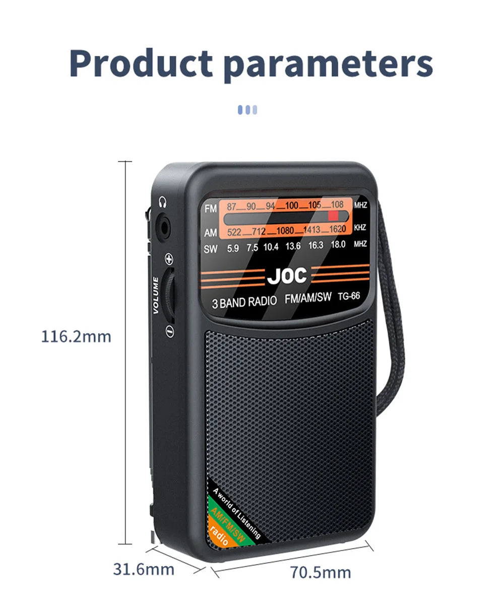 Stay tuned on the go with this mini pocket radio!