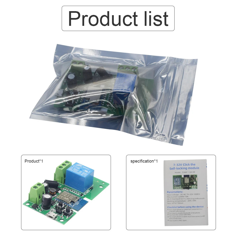Tuya Smart WiFi Switch Module – Multi-Channel Relay Control