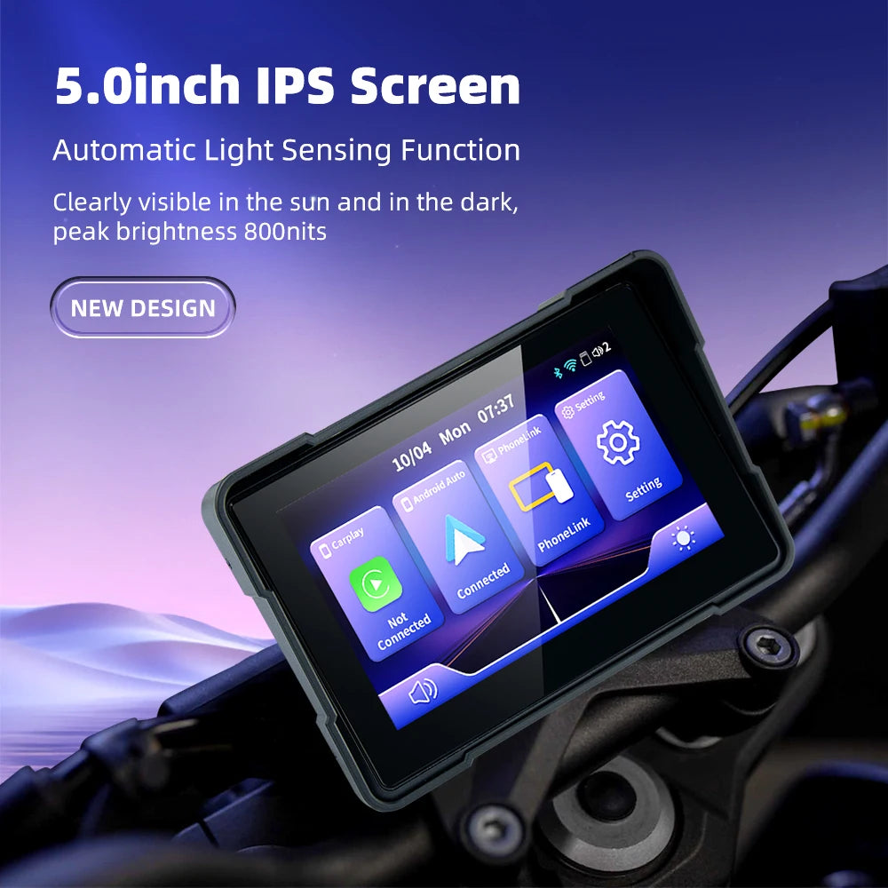 EKIY 5″ Wireless CarPlay & Android Auto GPS Display