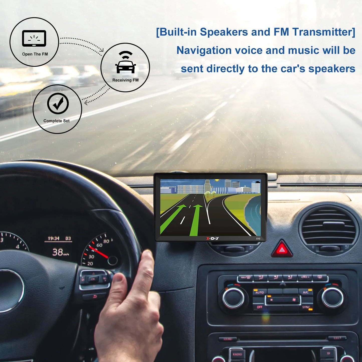Navigate with precision using the XGODY X10 9" GPS!