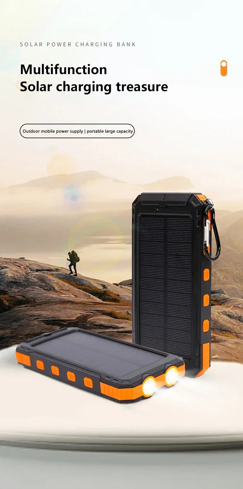 200000mAh Solar Power Bank Fast Charging