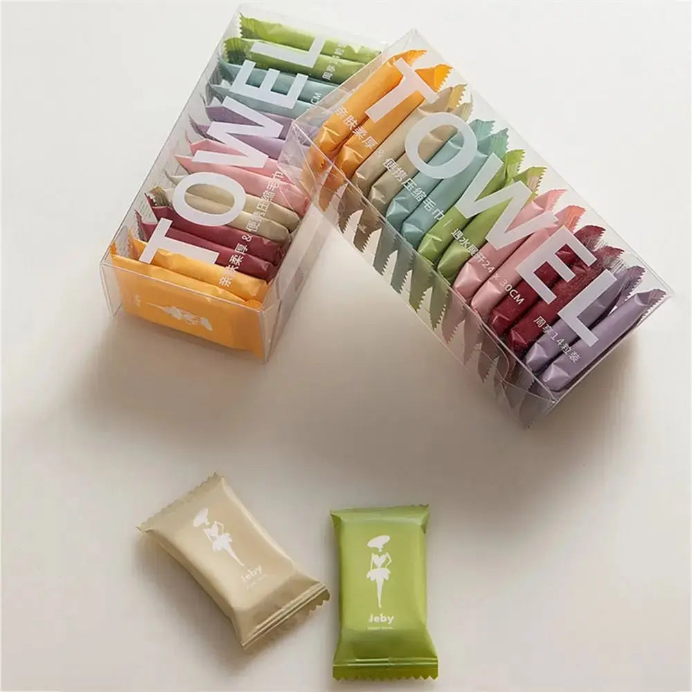14pcs Disposable Compressed Towels – Travel-Ready & Skin-Friendly!