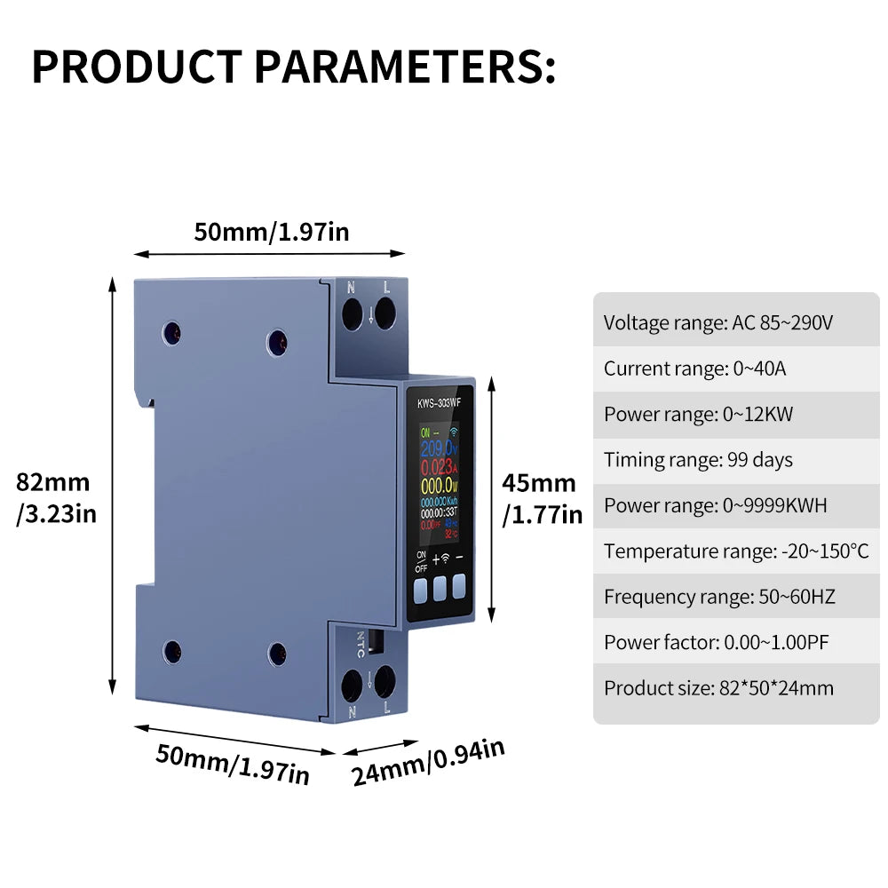 Tuya WiFi Smart Switch with Energy Meter