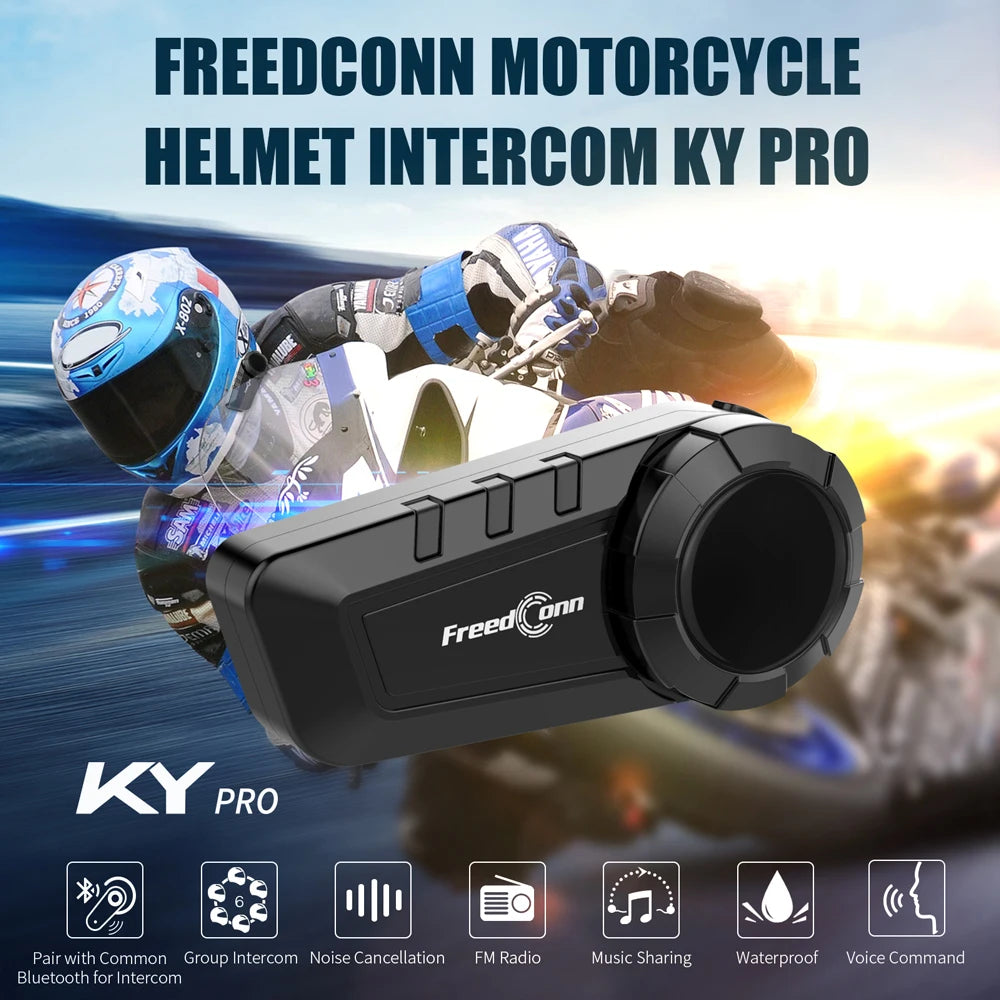 Freedconn Bluetooth Motorcycle Helmet Intercom 6 Riders