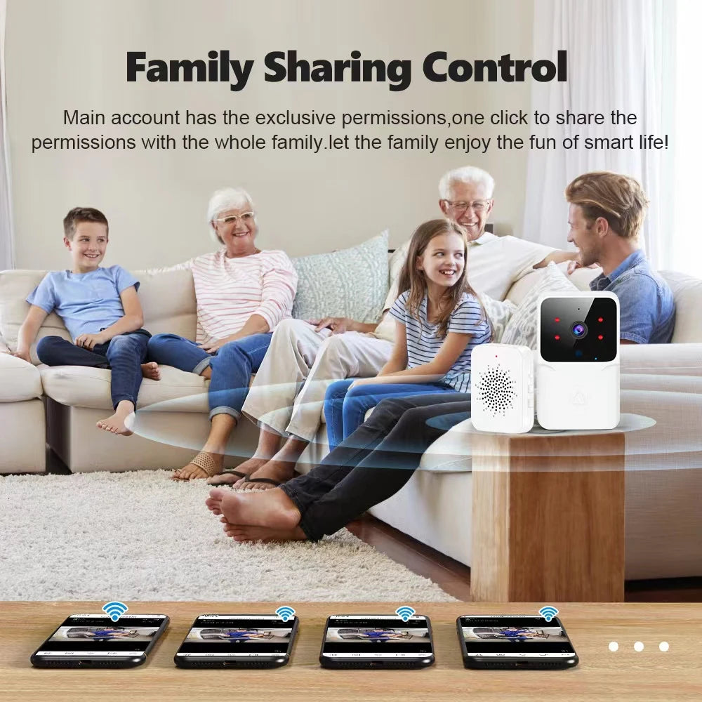 Smart WiFi Video Doorbell with Intercom & IR