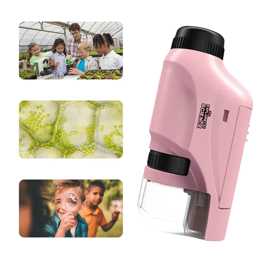 Mini Pocket Microscope 60–120X With LED Light