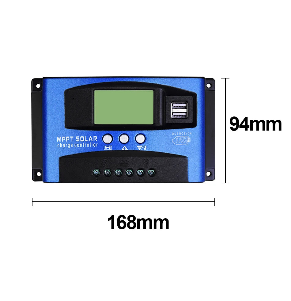 MPPT Solar Charge Controller 100A Dual USB LCD