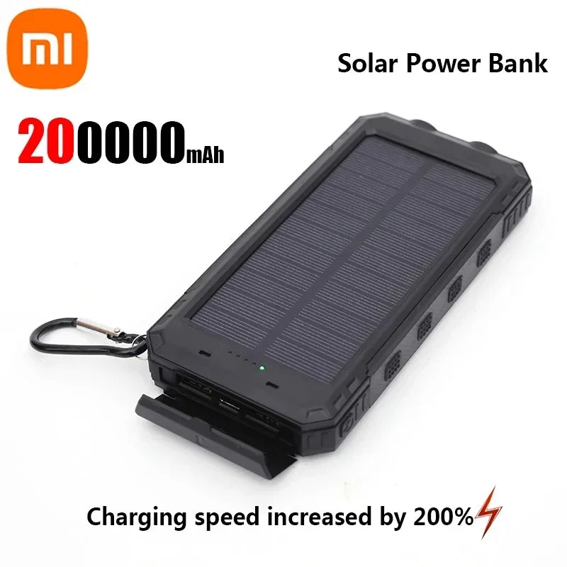 200000mAh Solar Power Bank Fast Charging