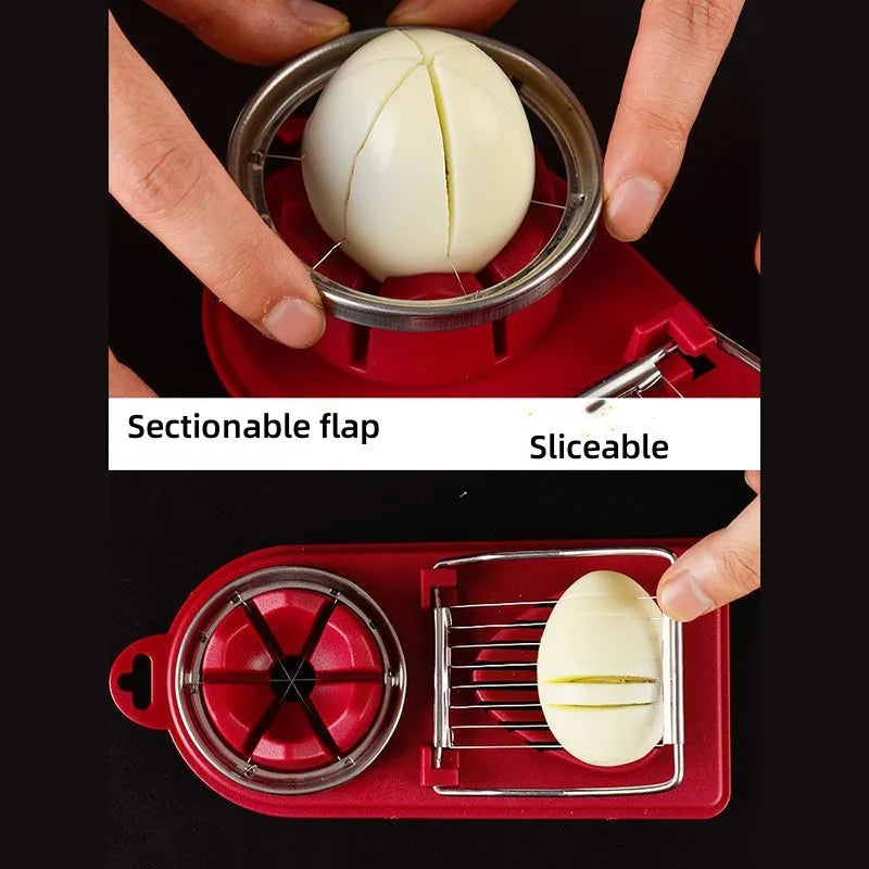 Multifunctional Stainless Steel Egg Cutter – Slice Eggs Like a Pro!