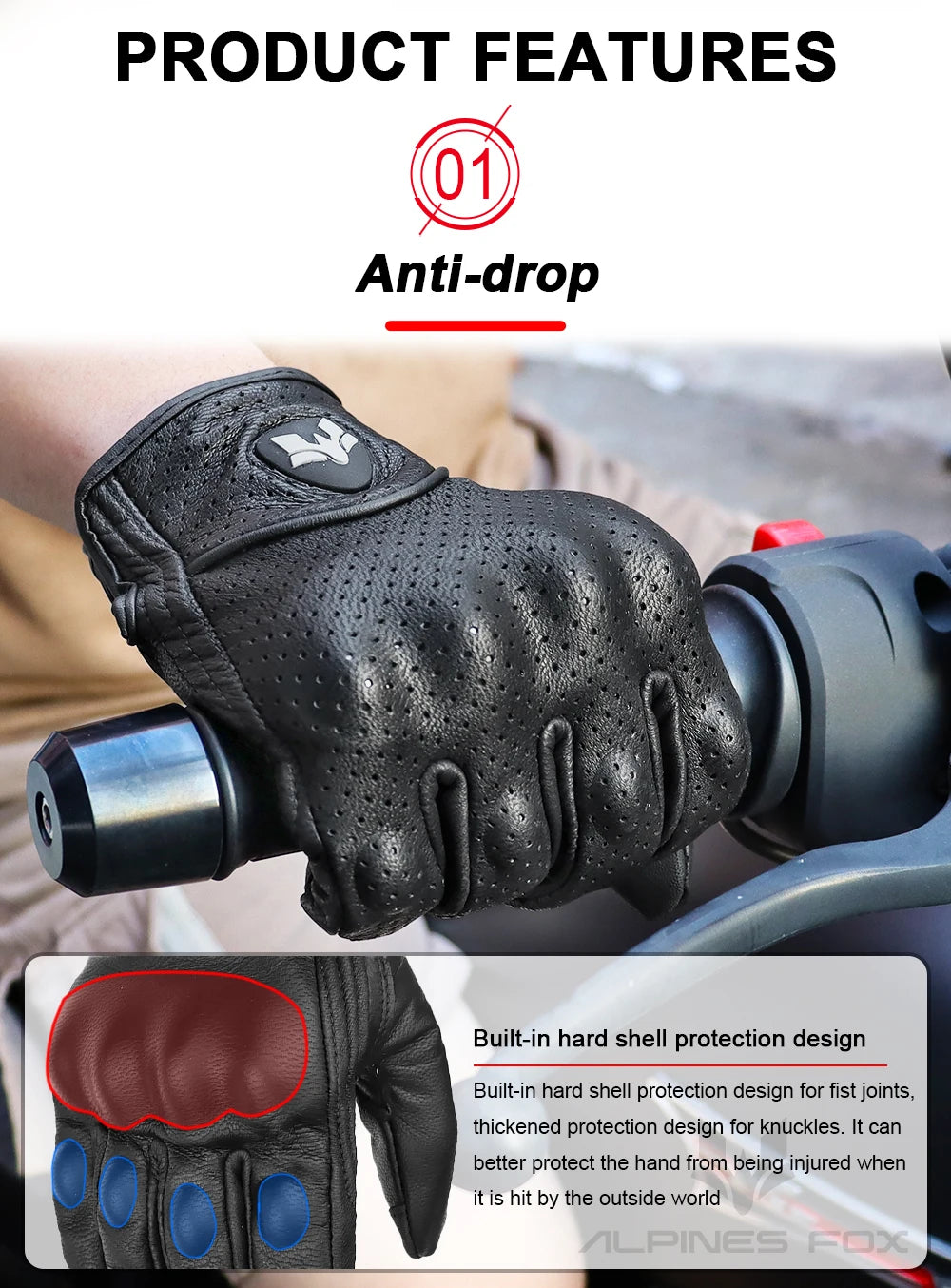 Vintage Leather Motorcycle Gloves Men