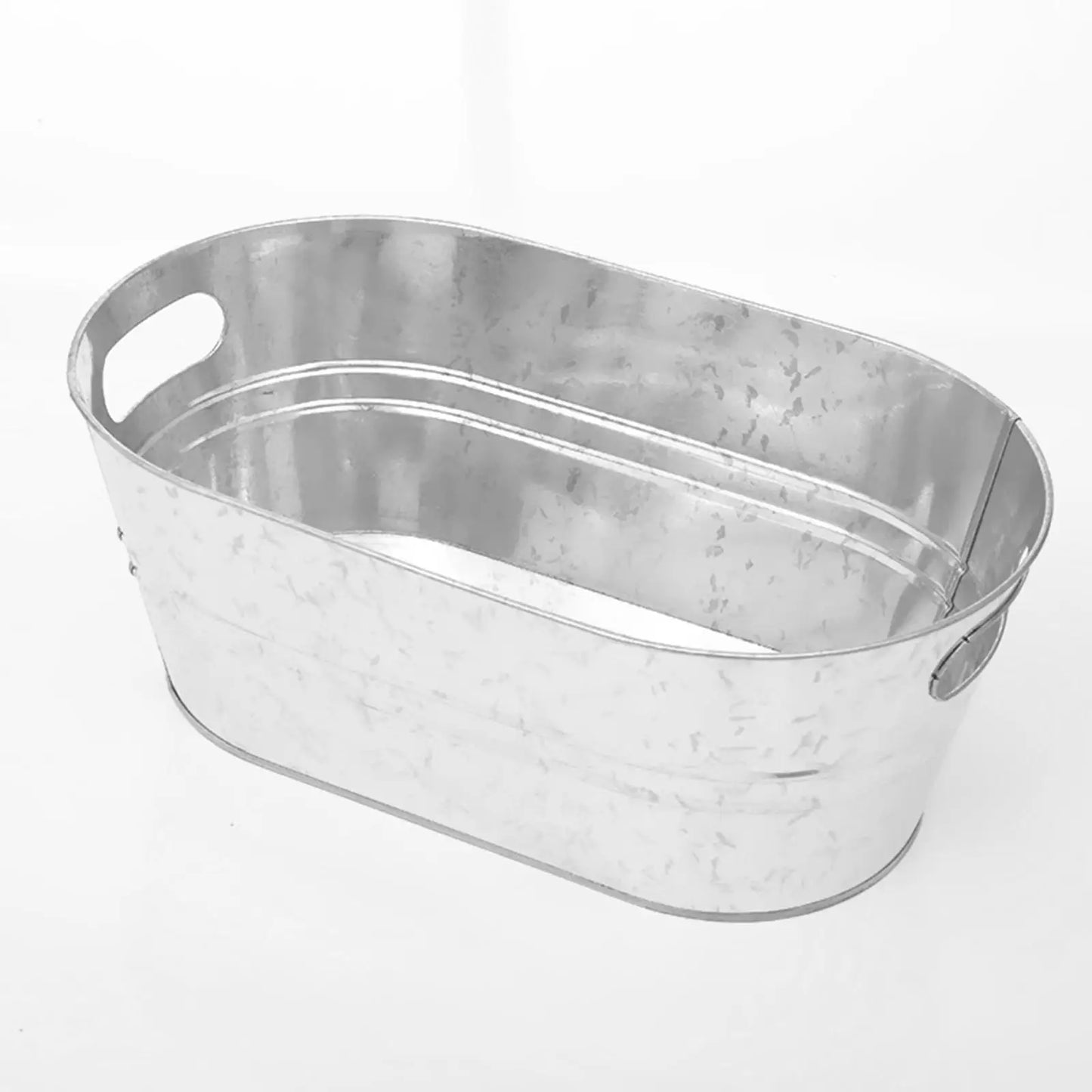 Large Galvanized Metal Ice Bucket Oval Cooler