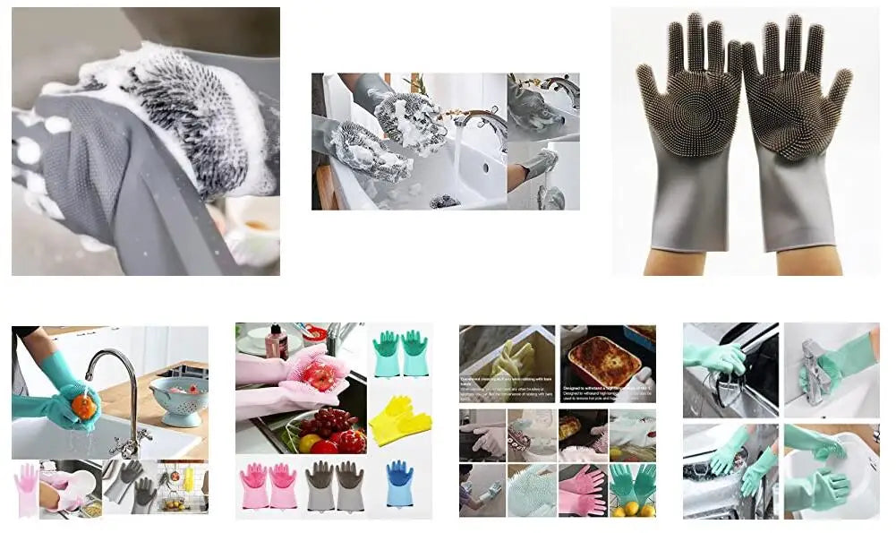 Magic Silicone Dishwashing Cleaning Gloves