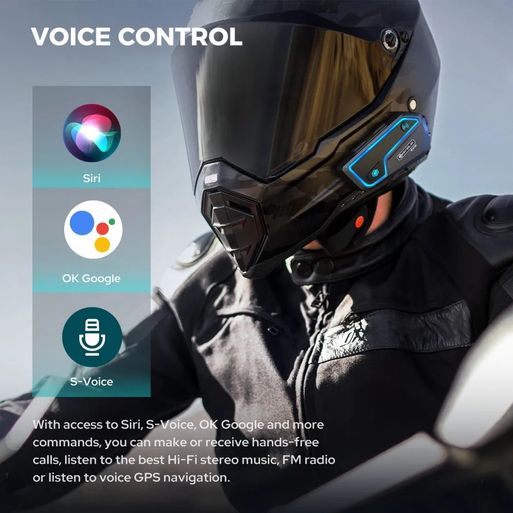 GEARELEC GX10 Bluetooth Motorcycle Intercom 10 Riders