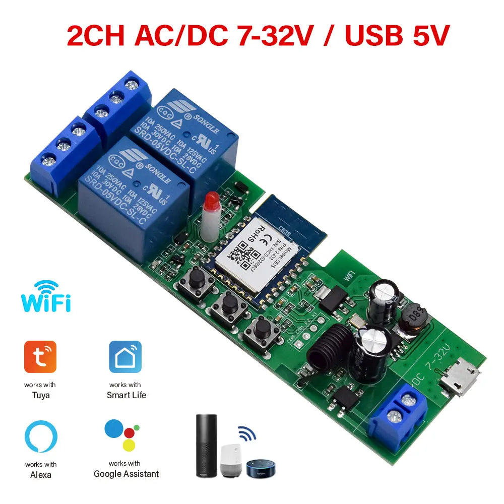 Tuya Smart WiFi Switch Module – Multi-Channel Relay Control