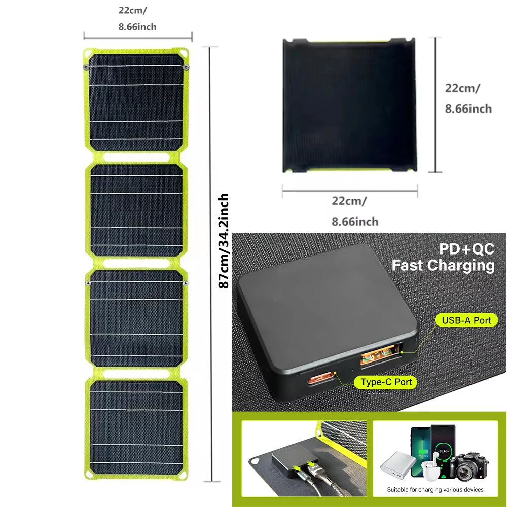 2000W Flexible Portable Solar Panel with USB Charging