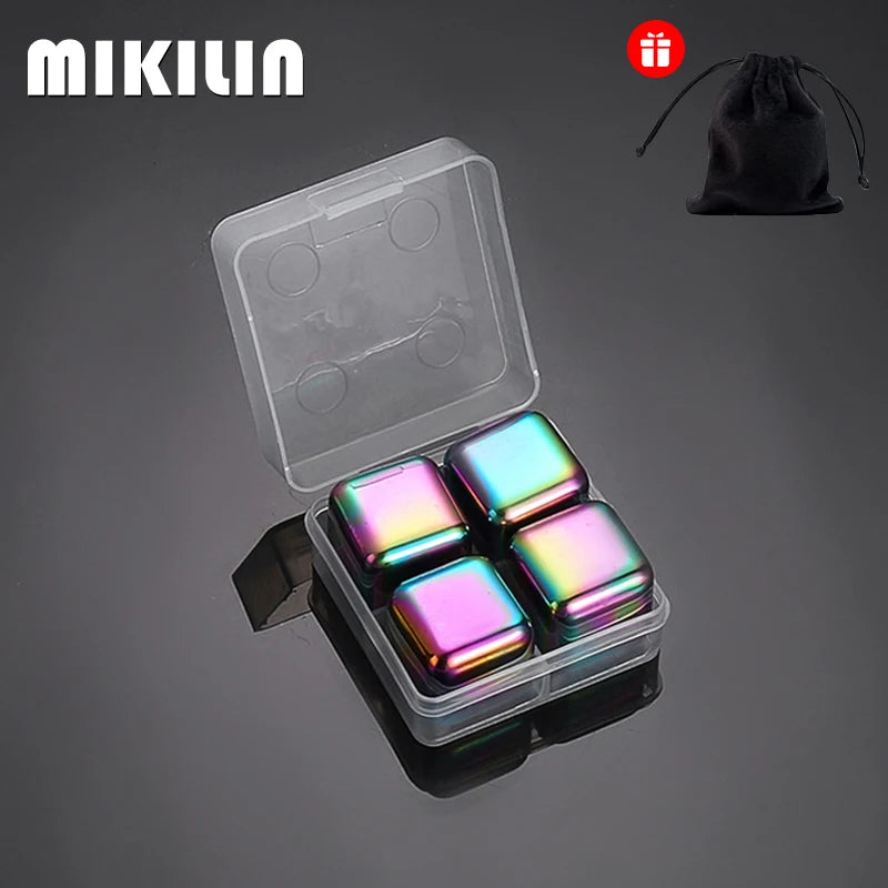 Reusable Stainless Steel Whiskey Ice Cubes Set