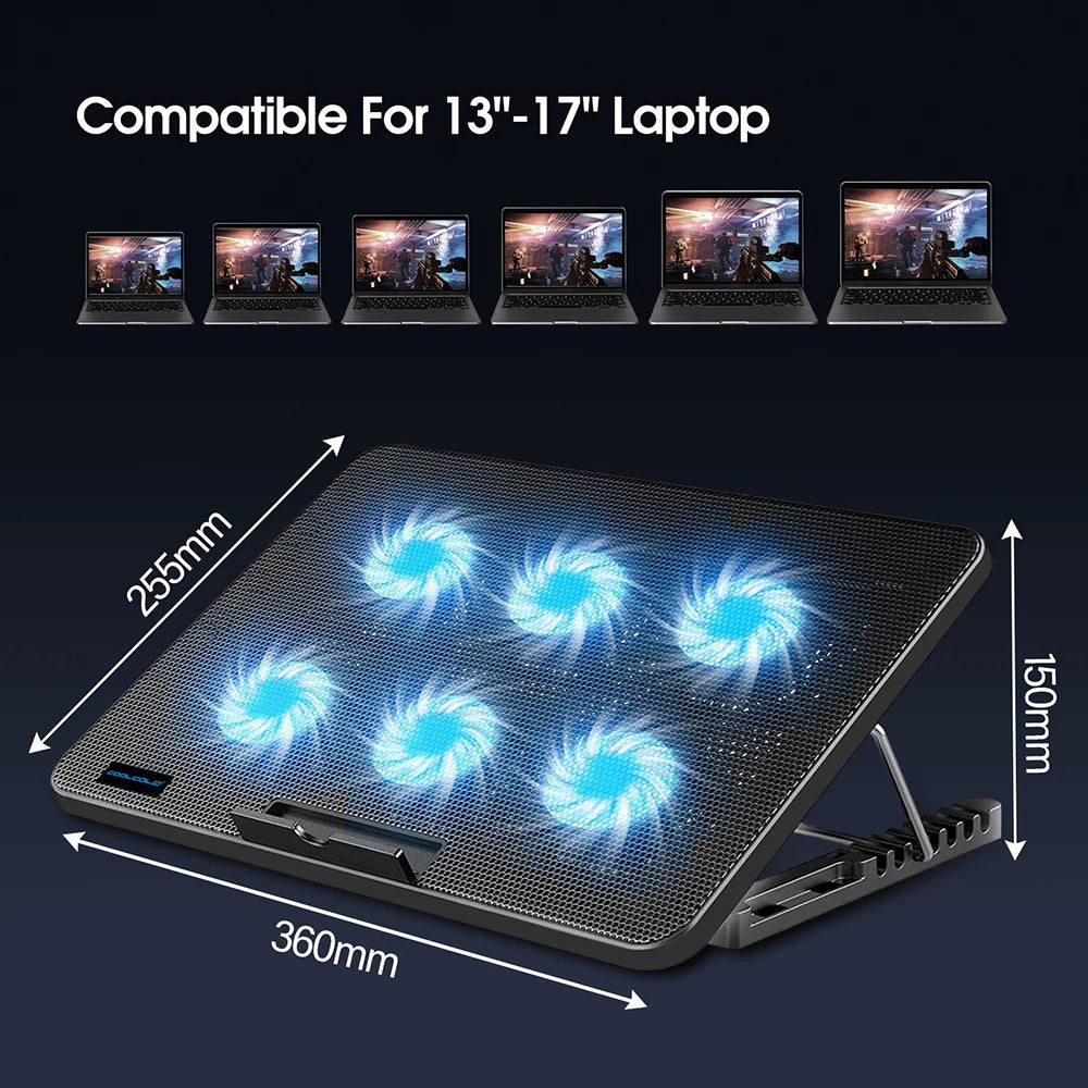 Keep your laptop cool with Coolcold’s 6-fan pad!