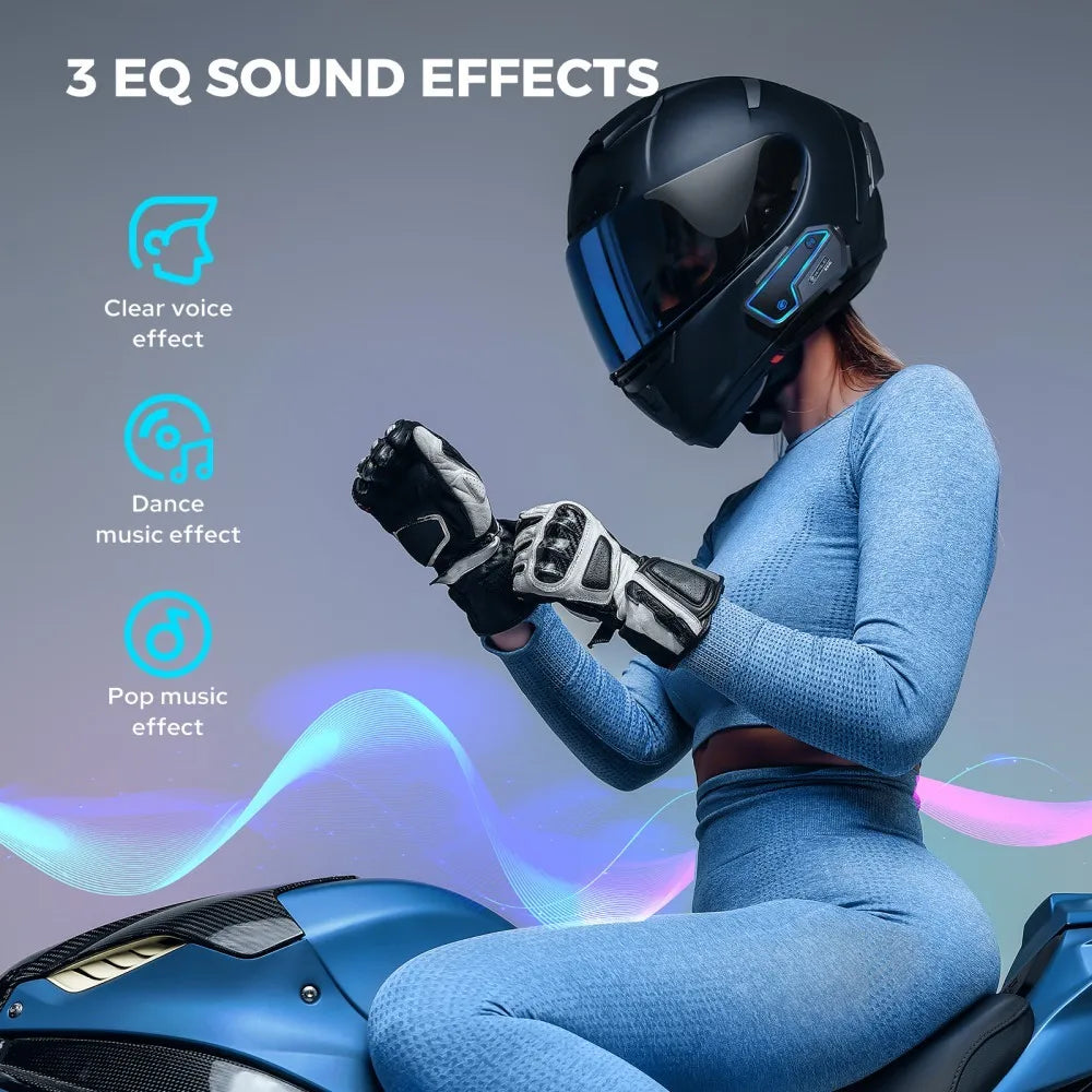 GEARELEC GX10 Bluetooth Motorcycle Intercom 10 Riders