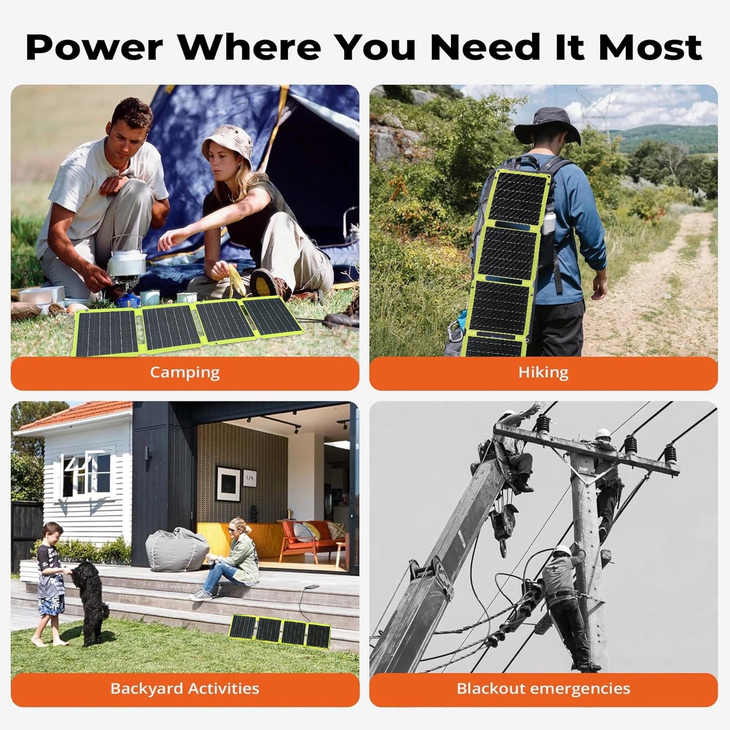 2000W Flexible Portable Solar Panel with USB Charging
