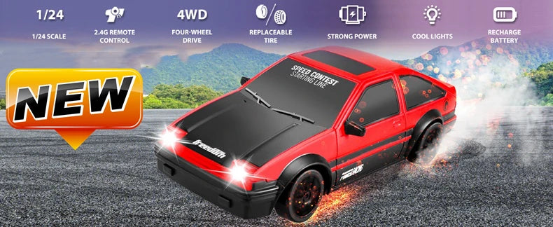 2.4G Drift RC Car – 4WD Remote Control Racing Toy