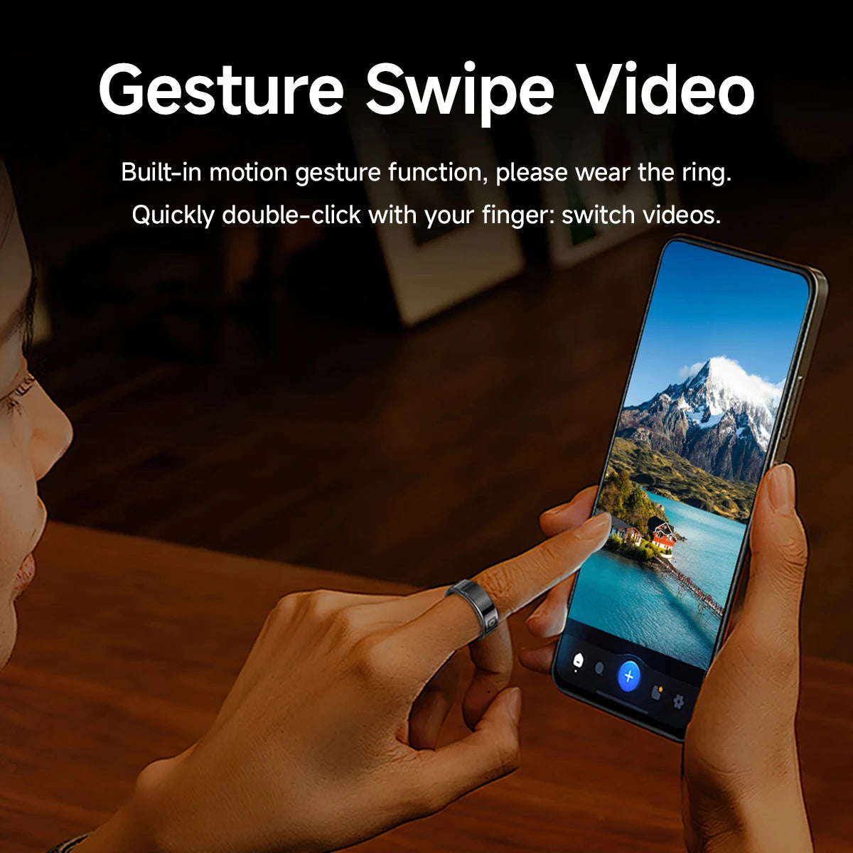 Smart Ring 5ATM Waterproof with Gesture Control
