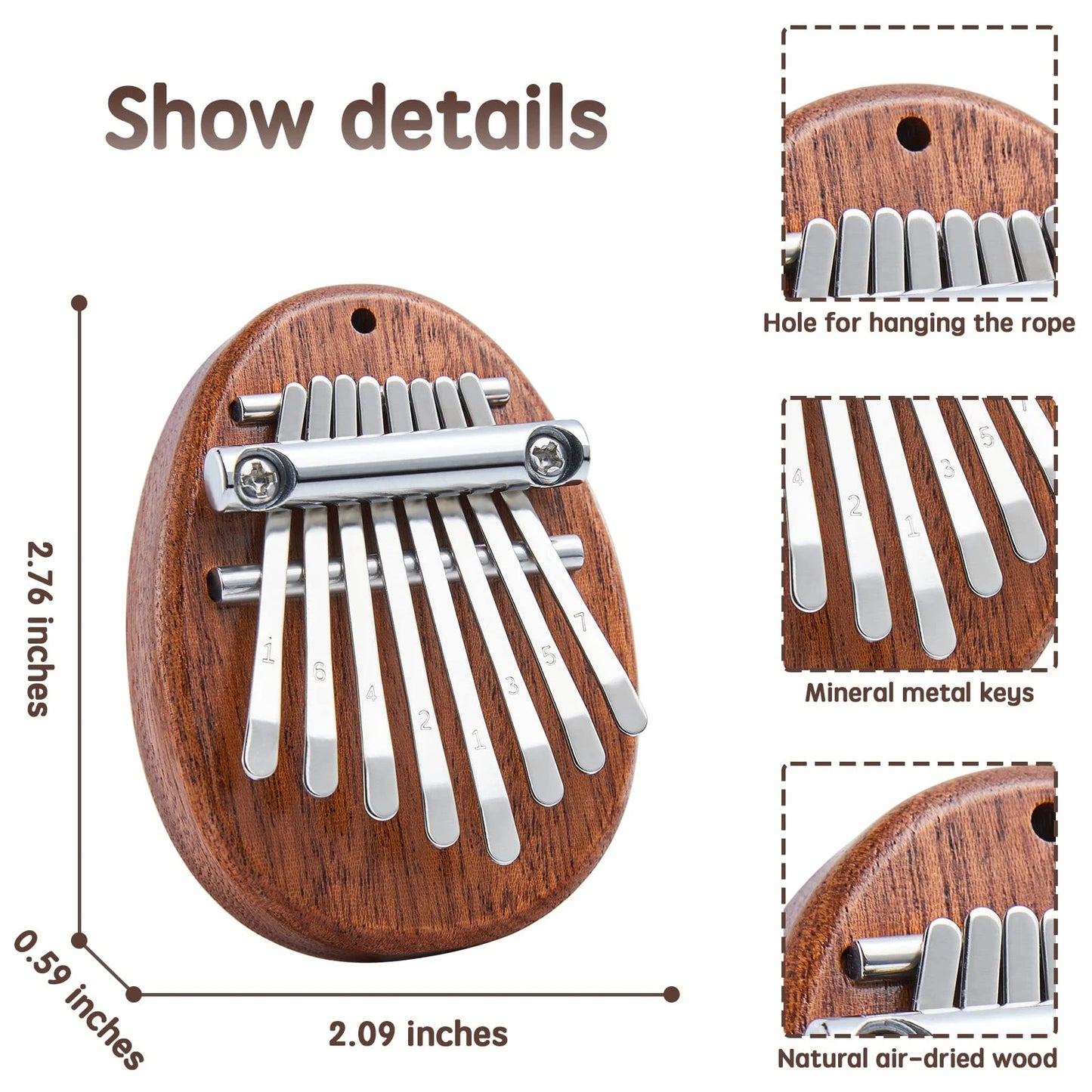 Mini 8-Key Kalimba – Cute Thumb Piano Gift