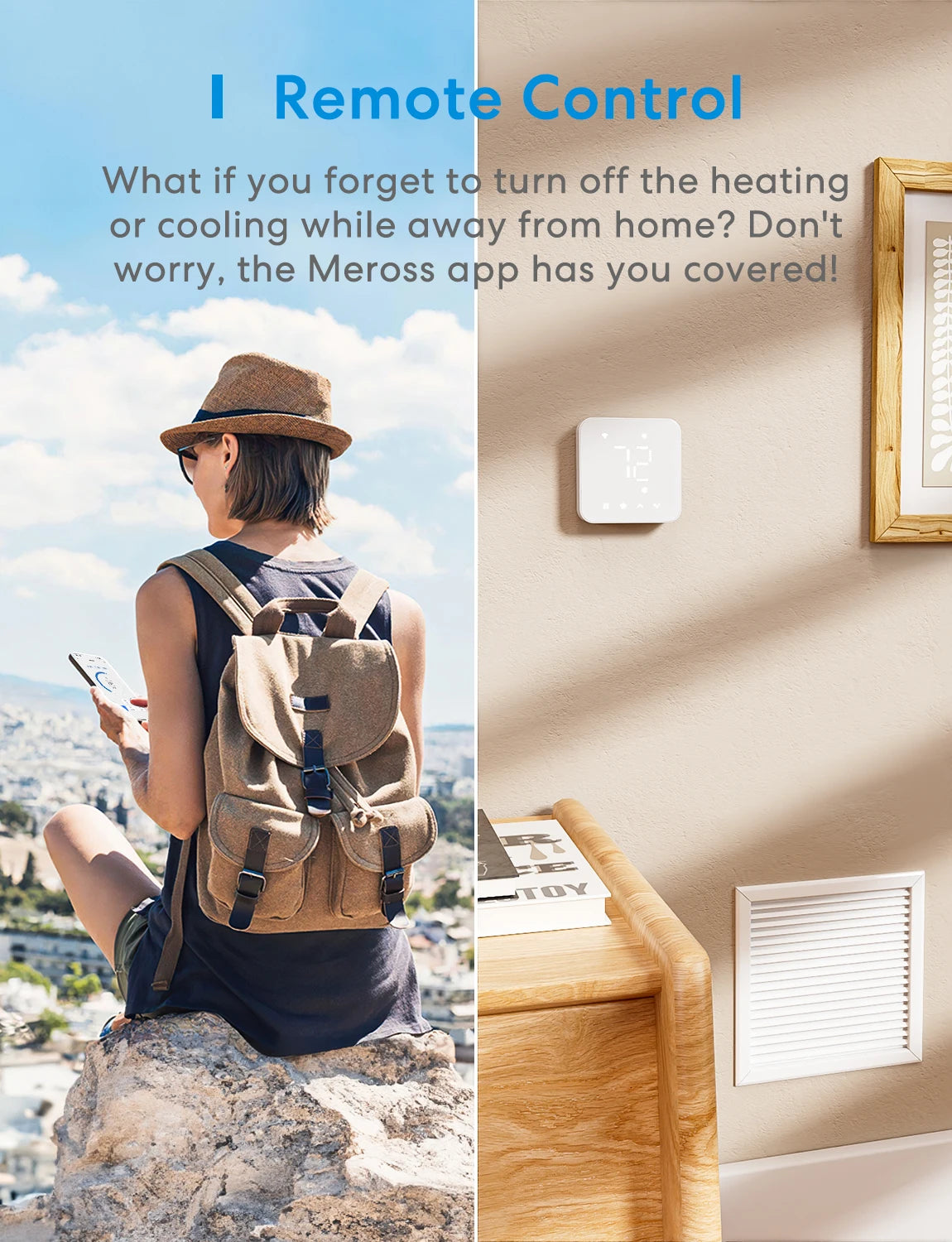 Meross Matter Smart Wi-Fi Thermostat Alexa Compatible