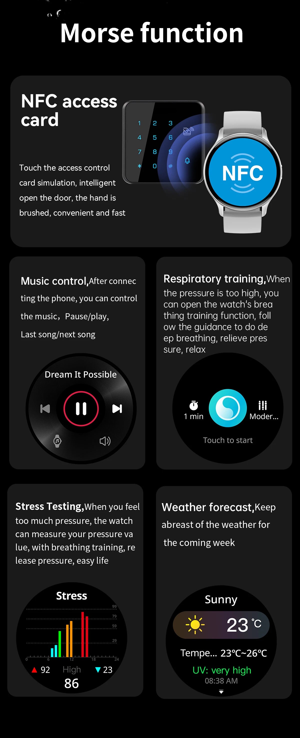 Smart Fitness Watch 1.43” Full Touch Screen