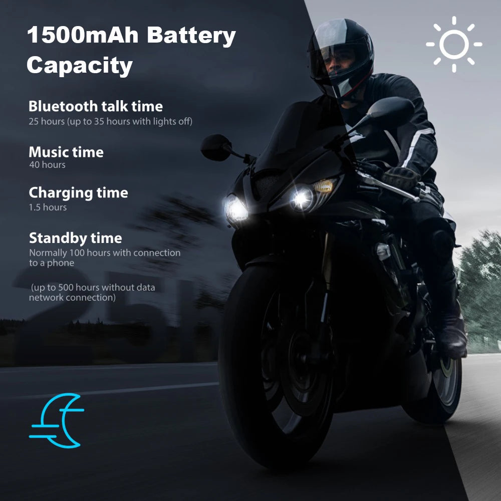 GEARELEC GX10 Bluetooth Motorcycle Intercom 10 Riders